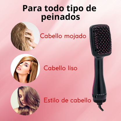 Cepillo Alisador 2 en 1 de Aire Caliente Anti enredos