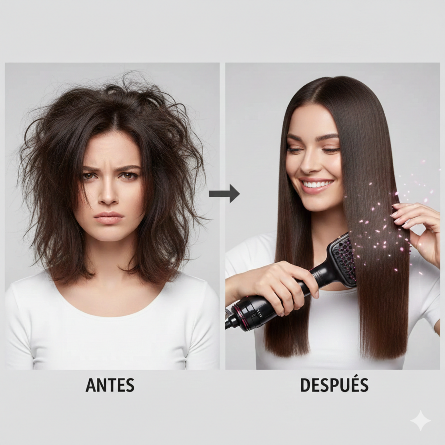 Cepillo Alisador 2 en 1 de Aire Caliente Anti enredos