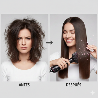 Cepillo Alisador 2 en 1 de Aire Caliente Anti enredos