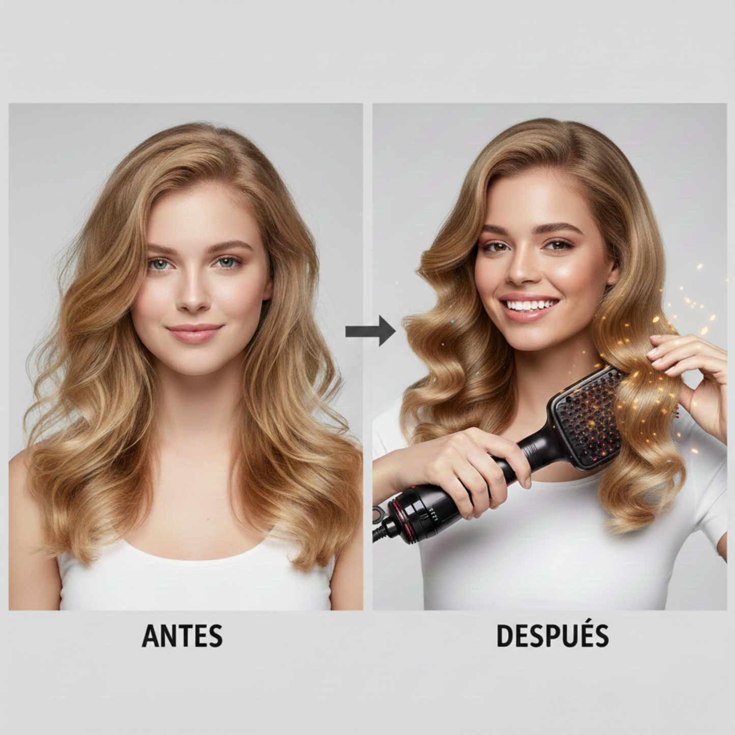 Cepillo Alisador 2 en 1 de Aire Caliente Anti enredos