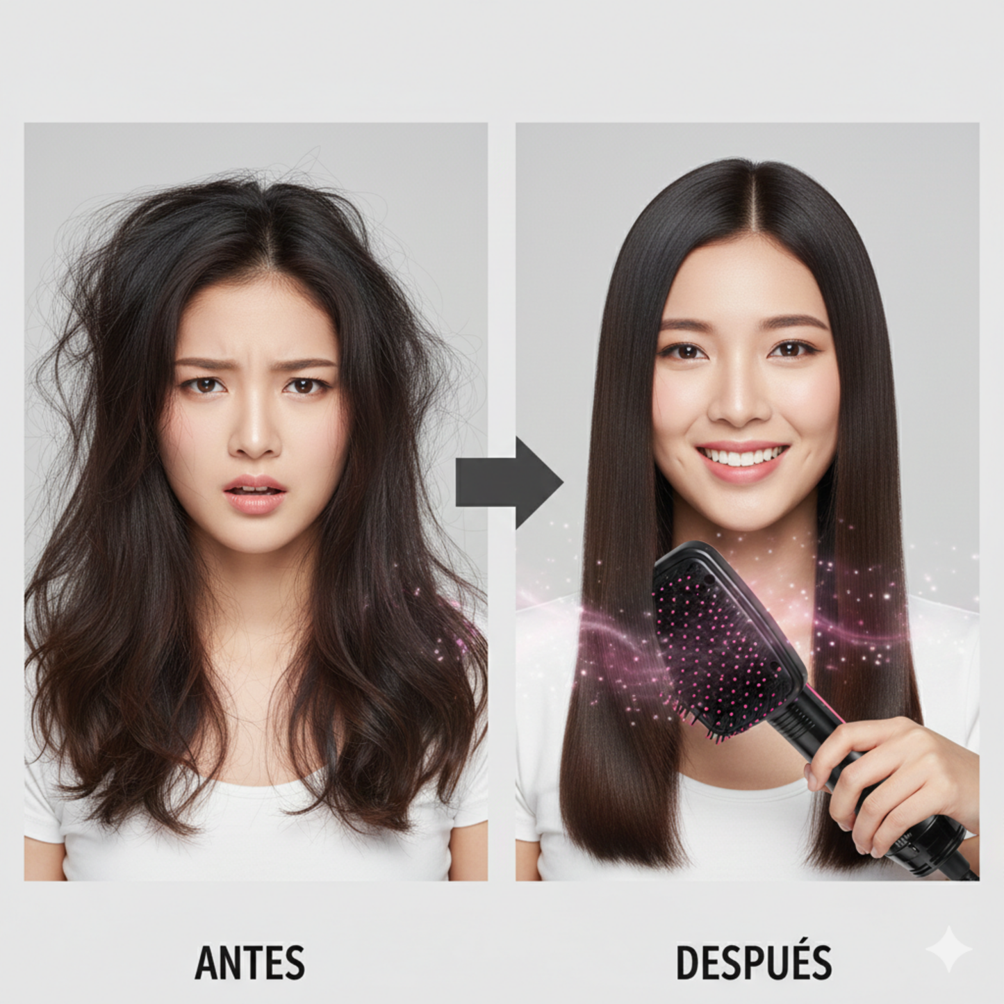 Cepillo Alisador 2 en 1 de Aire Caliente Anti enredos